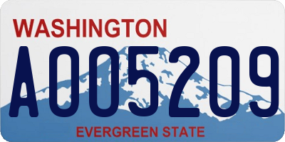 WA license plate AOO5209