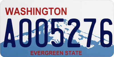 WA license plate AOO5276