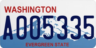 WA license plate AOO5335