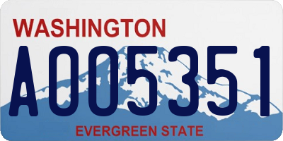 WA license plate AOO5351