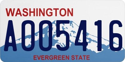 WA license plate AOO5416