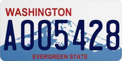 WA license plate AOO5428