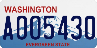 WA license plate AOO5430