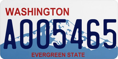 WA license plate AOO5465
