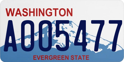 WA license plate AOO5477