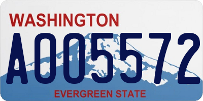 WA license plate AOO5572