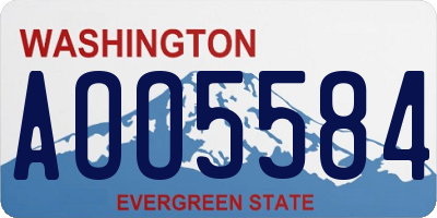 WA license plate AOO5584