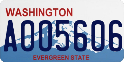 WA license plate AOO5606