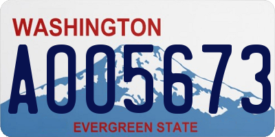 WA license plate AOO5673