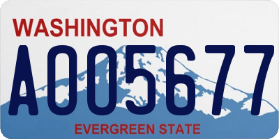 WA license plate AOO5677