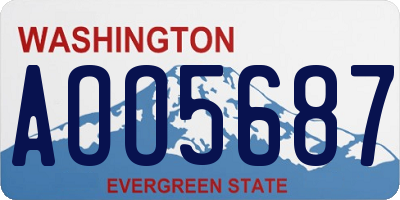 WA license plate AOO5687