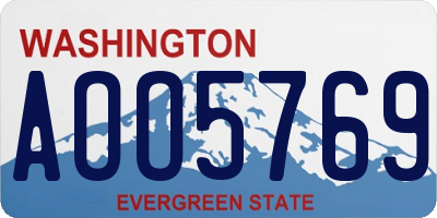 WA license plate AOO5769