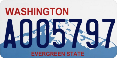 WA license plate AOO5797