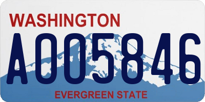 WA license plate AOO5846