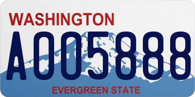 WA license plate AOO5888