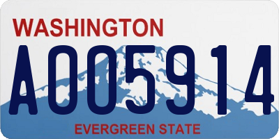 WA license plate AOO5914