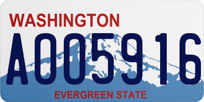 WA license plate AOO5916