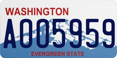 WA license plate AOO5959