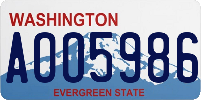 WA license plate AOO5986
