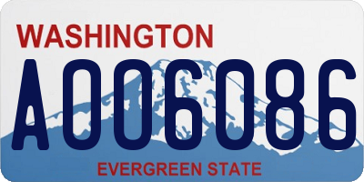 WA license plate AOO6086