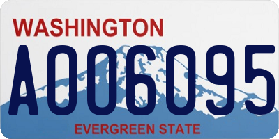 WA license plate AOO6095