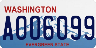 WA license plate AOO6099