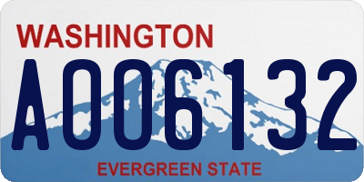 WA license plate AOO6132