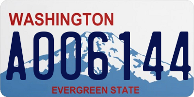 WA license plate AOO6144