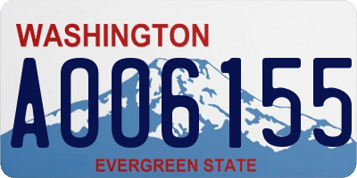 WA license plate AOO6155