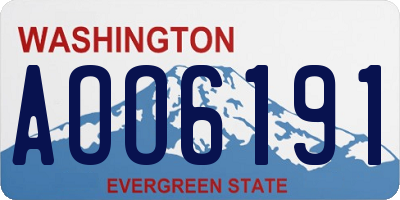 WA license plate AOO6191