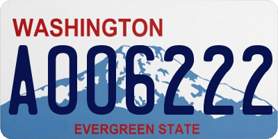 WA license plate AOO6222