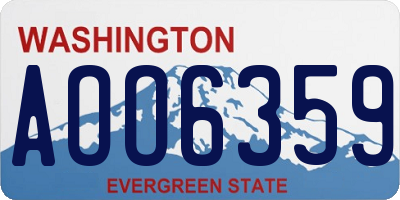 WA license plate AOO6359