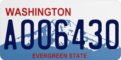 WA license plate AOO6430