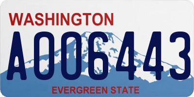 WA license plate AOO6443
