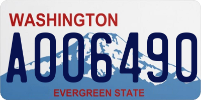 WA license plate AOO6490