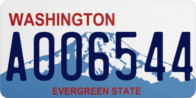 WA license plate AOO6544