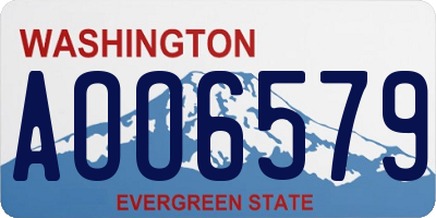 WA license plate AOO6579