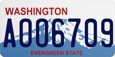 WA license plate AOO6709