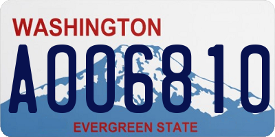 WA license plate AOO6810