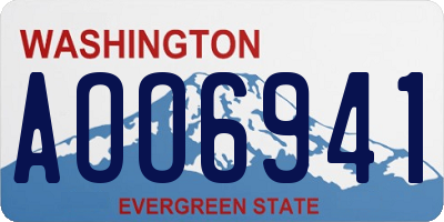 WA license plate AOO6941