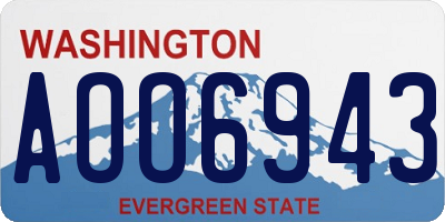 WA license plate AOO6943