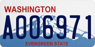 WA license plate AOO6971
