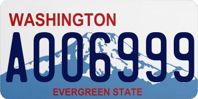 WA license plate AOO6999