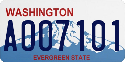 WA license plate AOO7101