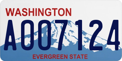 WA license plate AOO7124