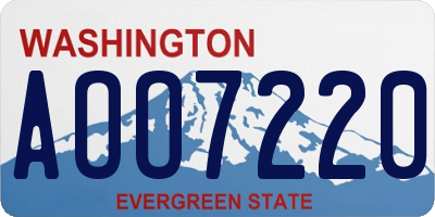 WA license plate AOO7220