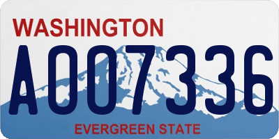 WA license plate AOO7336