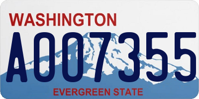WA license plate AOO7355