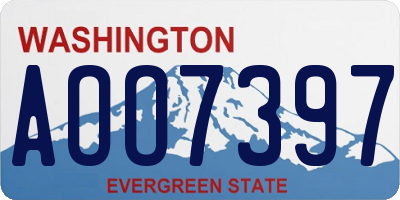 WA license plate AOO7397