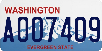 WA license plate AOO7409